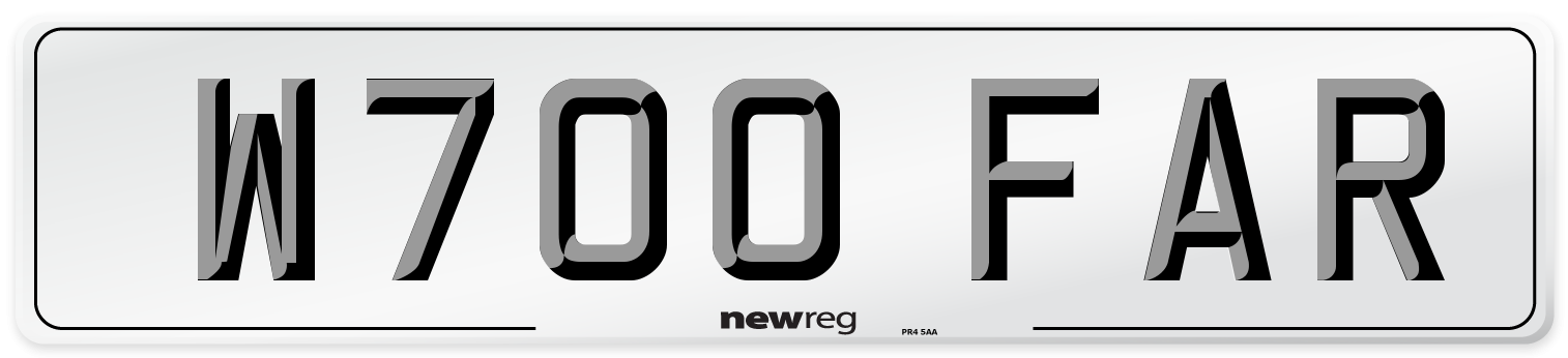 W700 FAR Number Plate from New Reg